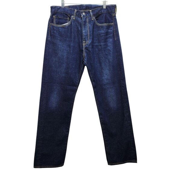 Levis 514 Mens Straight Fit Jeans W34 L30 Dark Wash Denim Casual Pants - Picture 1 of 8